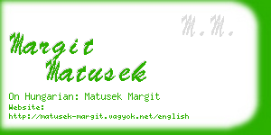 margit matusek business card